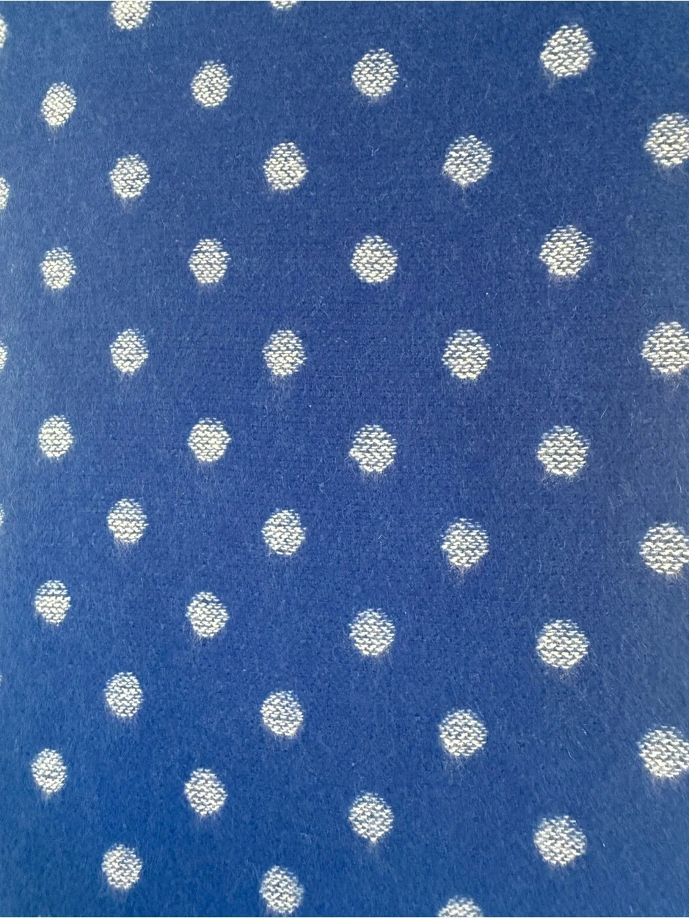 NWT Charter Club Luxury 100% Cashmere reversible Scarf Blue Polka Dot NEW 62x12”